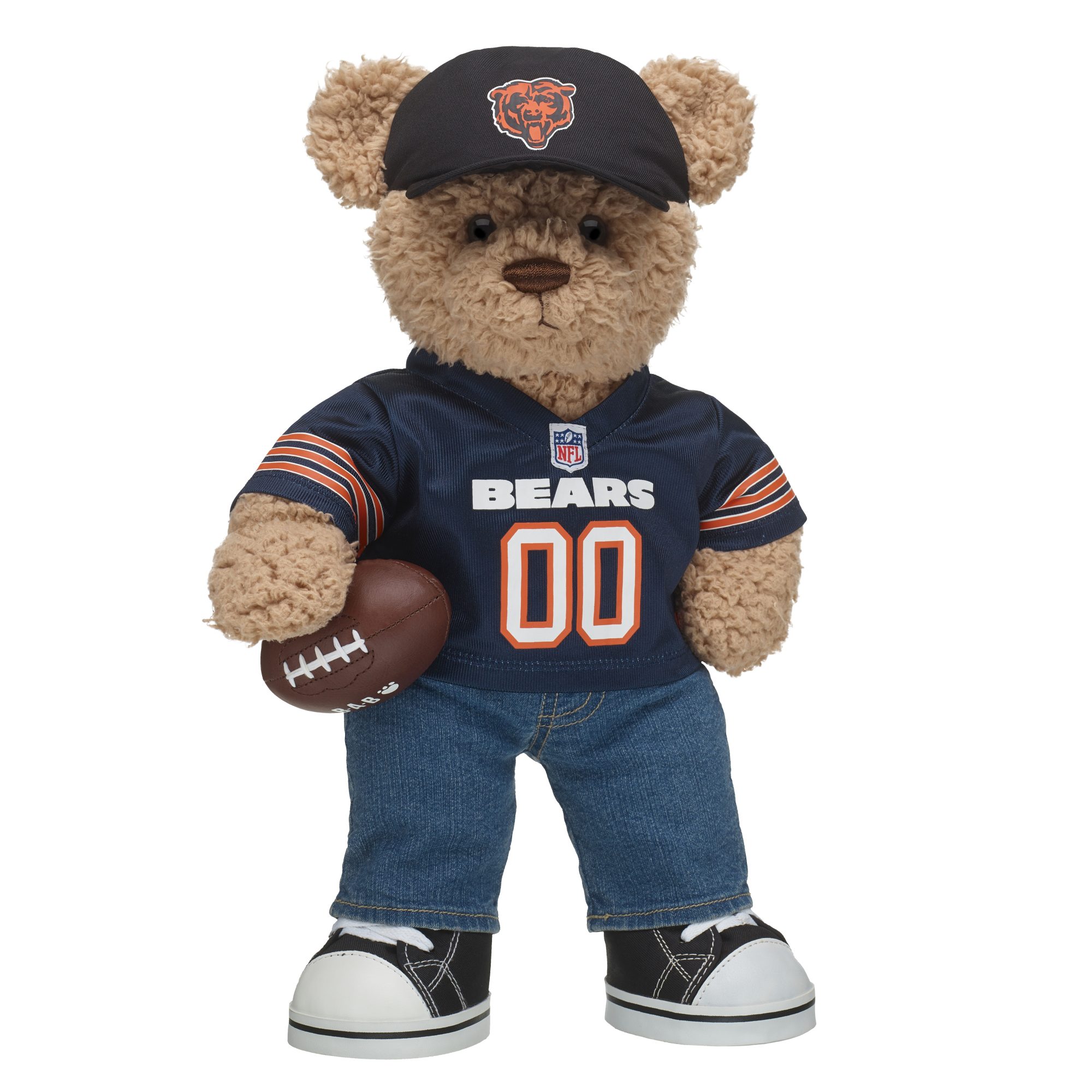 Timeless Teddy Chicago Bears Football Fan Hat and Football Gift Set