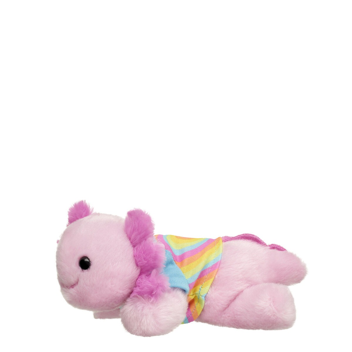 Build-A-Bear Mini Beans Pink Axolotl Stuffed Animal Rainbow Heart Gift Set