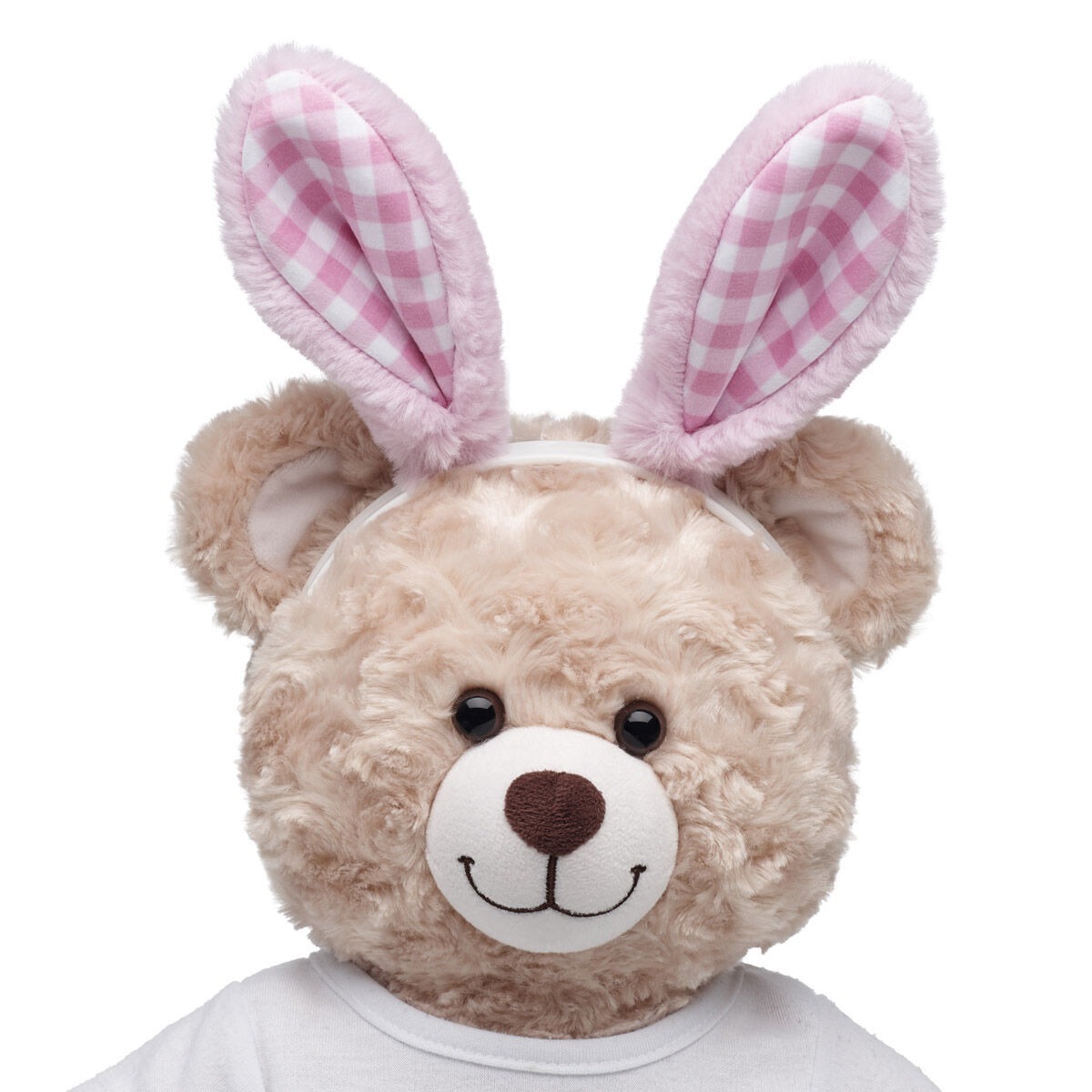 Pink Gingham Bunny Ears Headband - Image 3