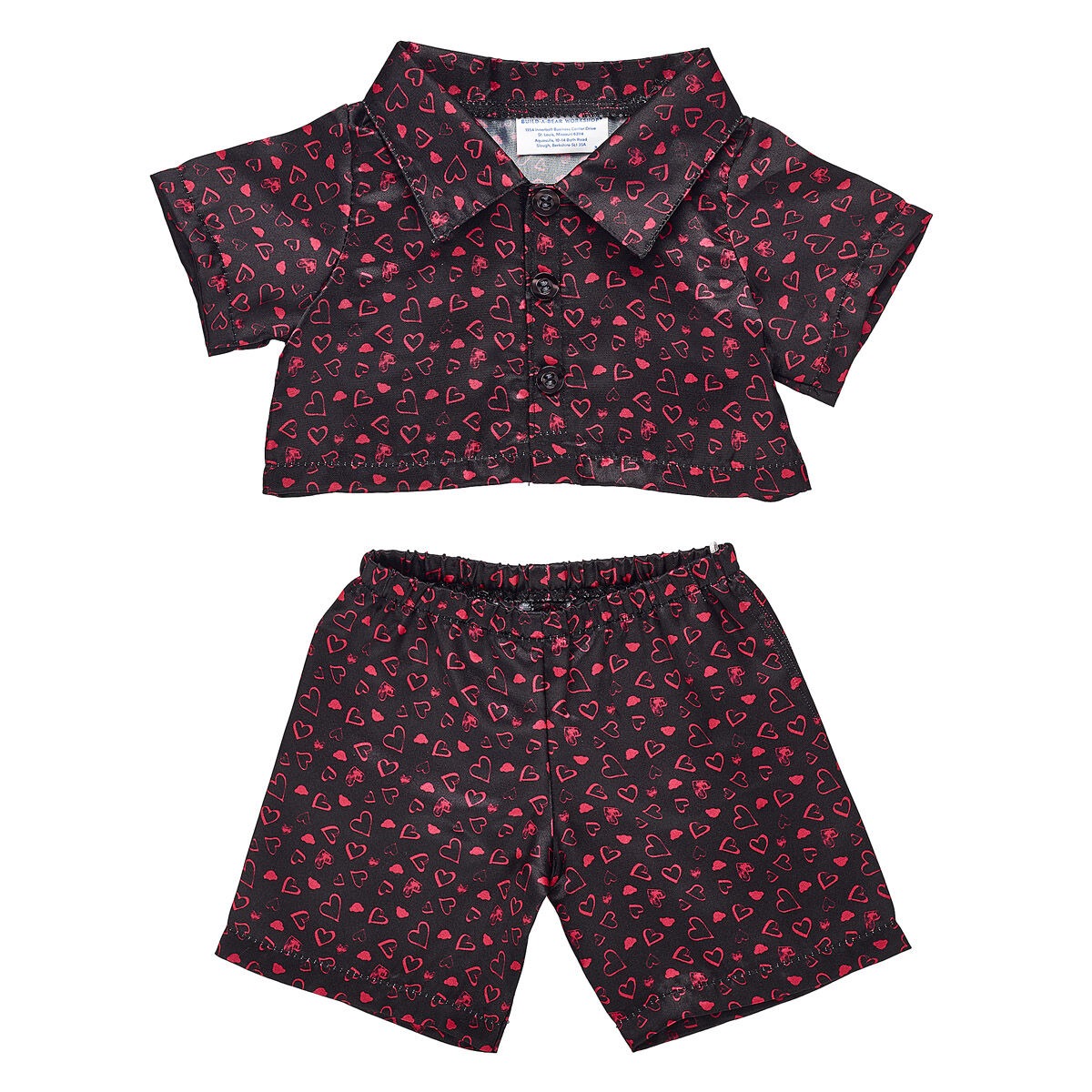 Black Heart Satin Pajamas