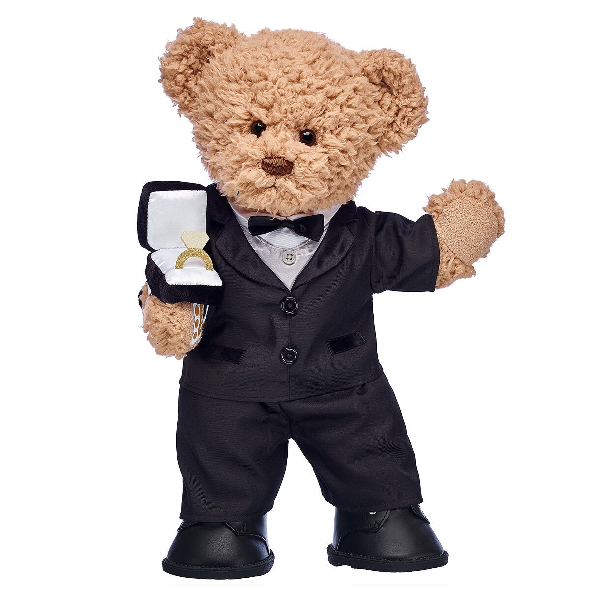Timeless Teddy Bear Groom and Plush Ring Box Gift Set