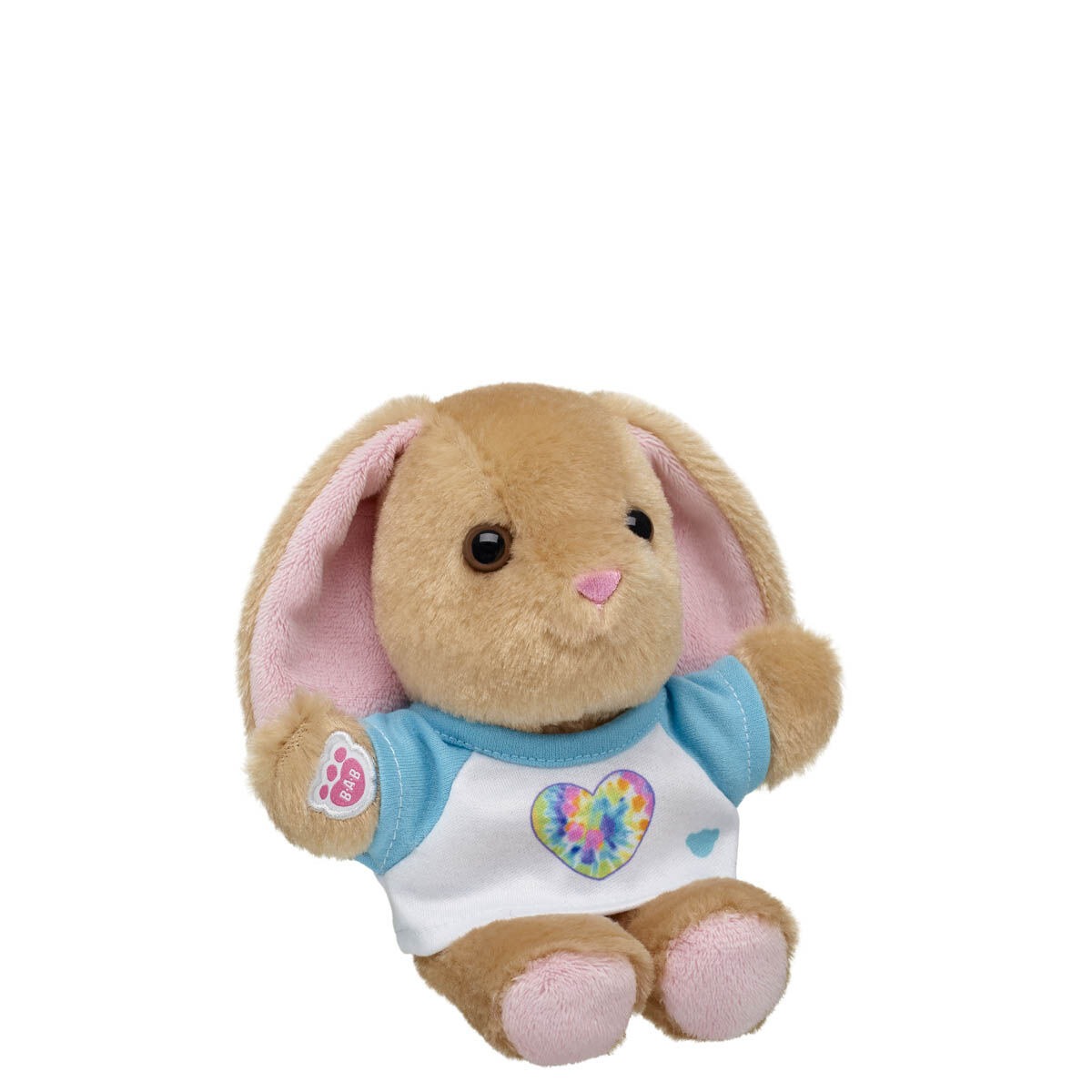Build-A-Bear Mini Beans Pawlette Plush with Tie-Dye Heart T-Shirt