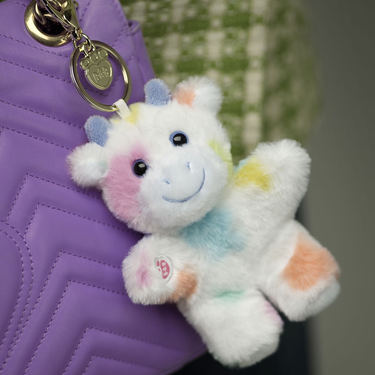 Colorful Splatter Cow Plush Bag Charm - Image 4