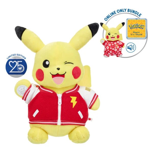 Build-A-Bear 25th Celebration Pok??mon Pikachu Plush Bundle