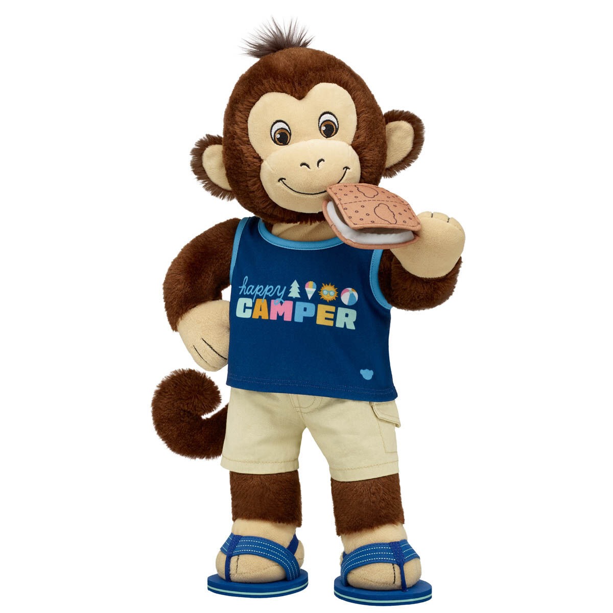 Smiley Monkey Stuffed Animal Happy Camper Gift Set