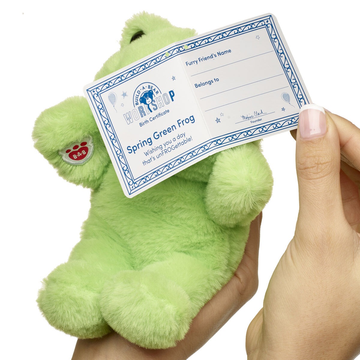 Build-A-Bear Mini Beans Spring Green Frog Stuffed Animal - Image 3