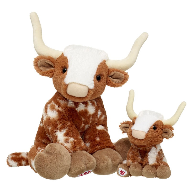 Longhorn Cow Stuffed Animal & Build-A-Bear Mini Beans? Gift Set