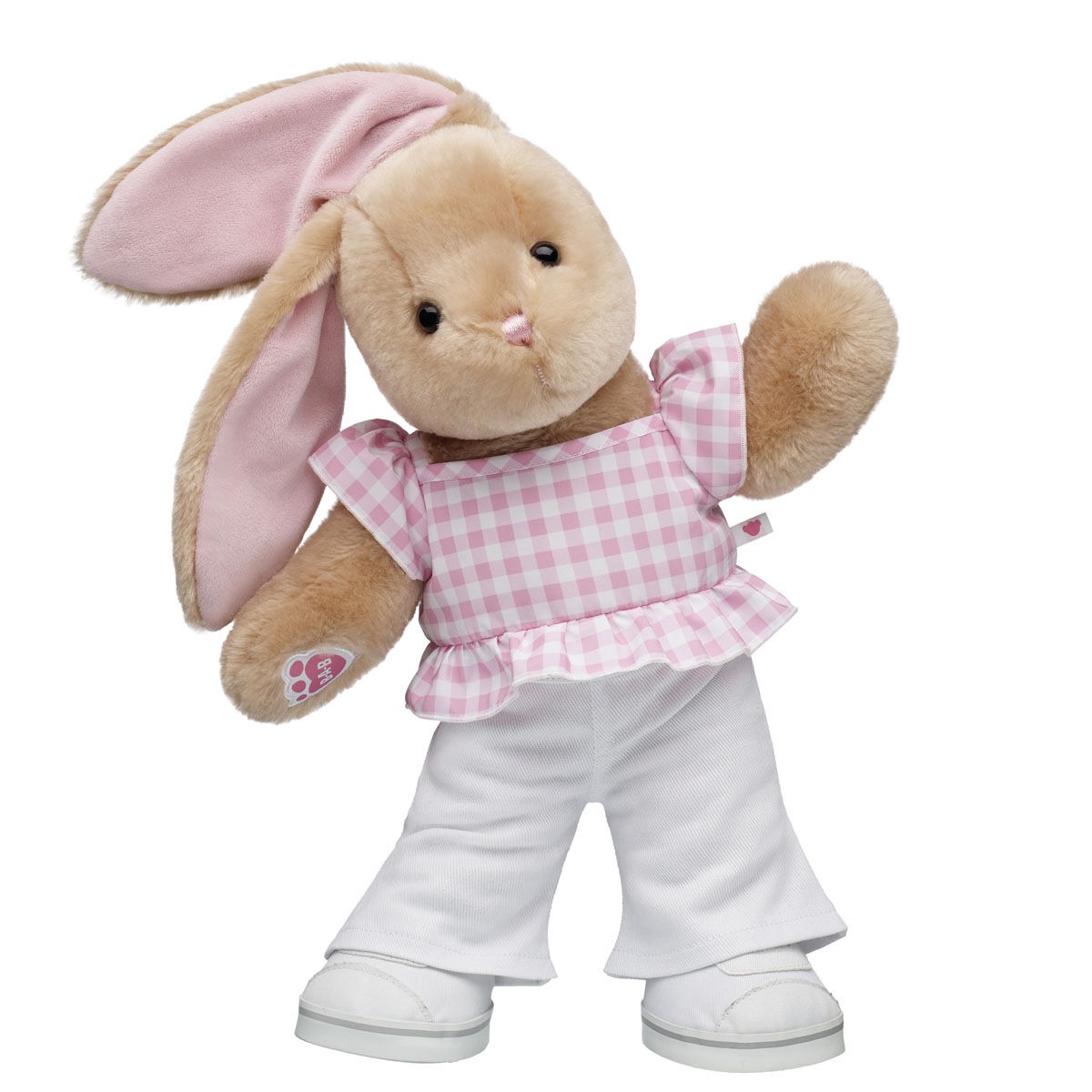 Pawlette Bunny Plush Pink Gingham Gift Set with Bows