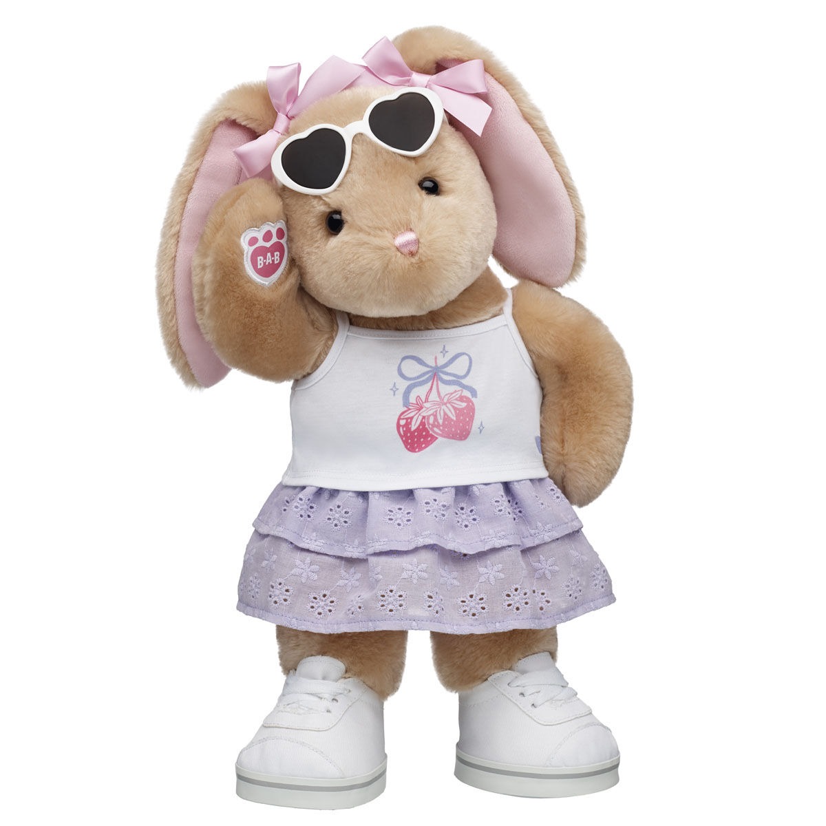 Pawlette Bunny Plush Strawberry Tank & Skirt Gift Set with Sunglasses