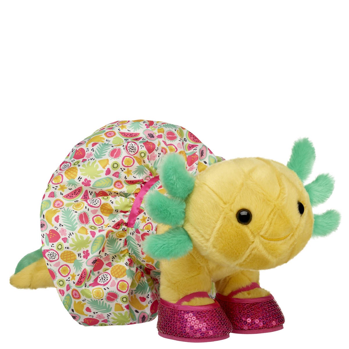 Pineapple Axolotl Stuffed Animal Fruit Dress Gift Set with Flats