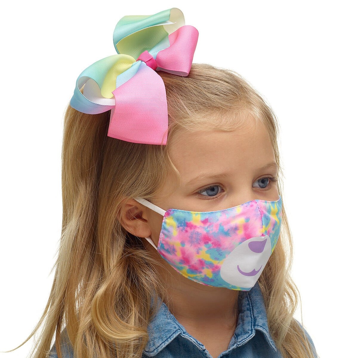 Child-Size Tie-Dye Bear Face Mask - Image 4