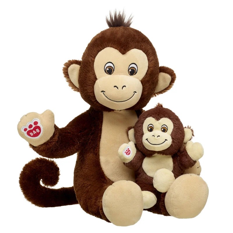 Smiley Monkey Stuffed Animal & Build-A-Bear Mini Beans? Gift Set