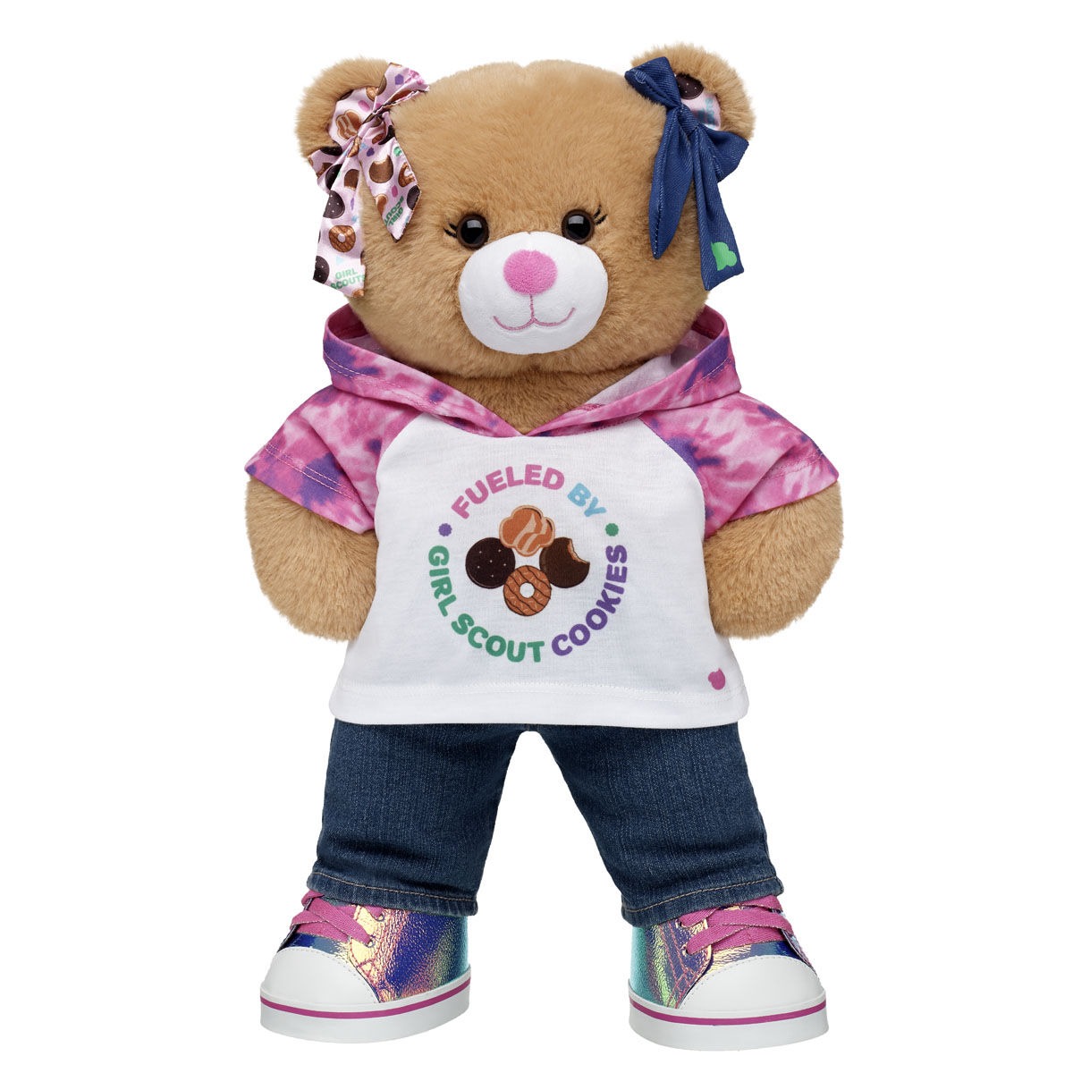 Girl Scout Cookie Teddy Bear Hoodie Gift Set with Bows