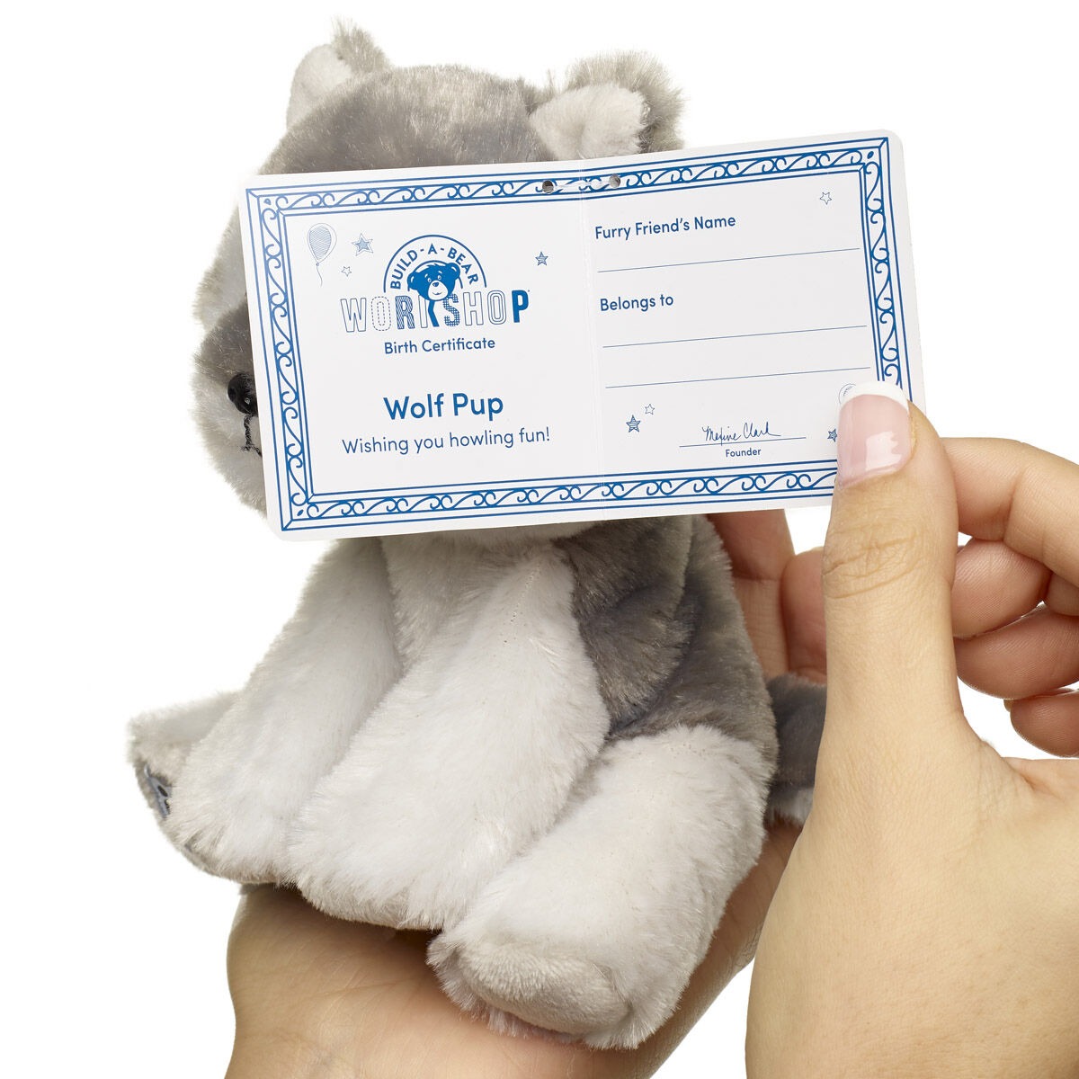 Build-A-Bear Mini Beans Wolf Pup Stuffed Animal - Image 3