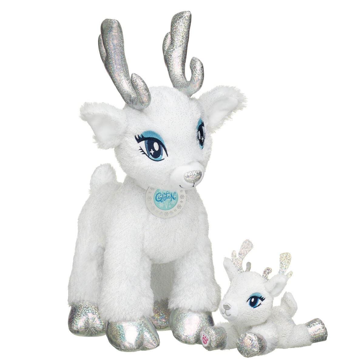 Glisten and the Merry Mission Glisten the Snow Reindeer Plush & Build-A-Bear Mini Beans Gift Set