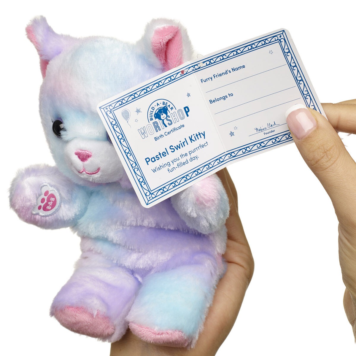 Build-A-Bear Mini Beans Pastel Swirl Kitty Stuffed Animal - Image 3