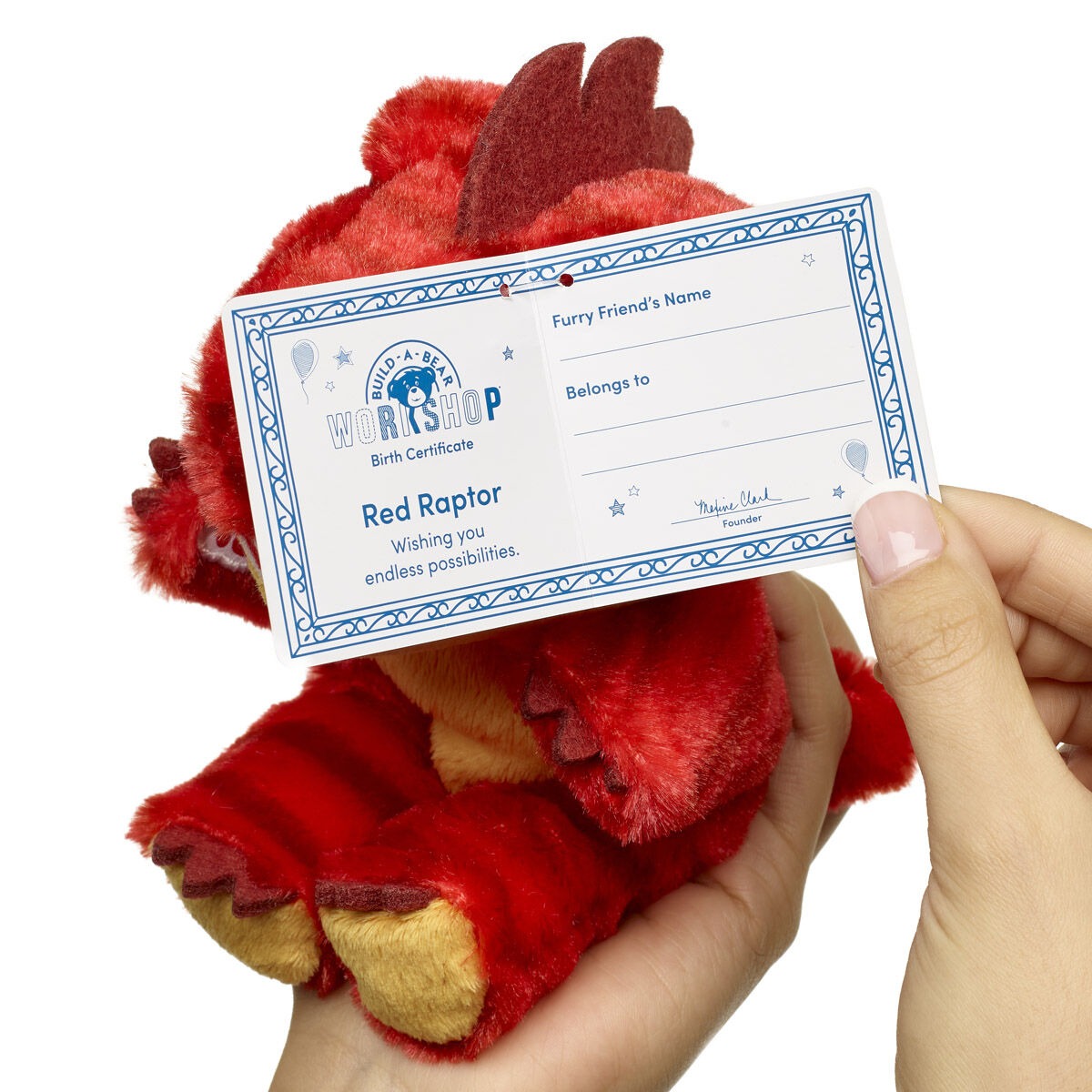 Build-A-Bear Mini Beans Red Raptor Plush - Image 3