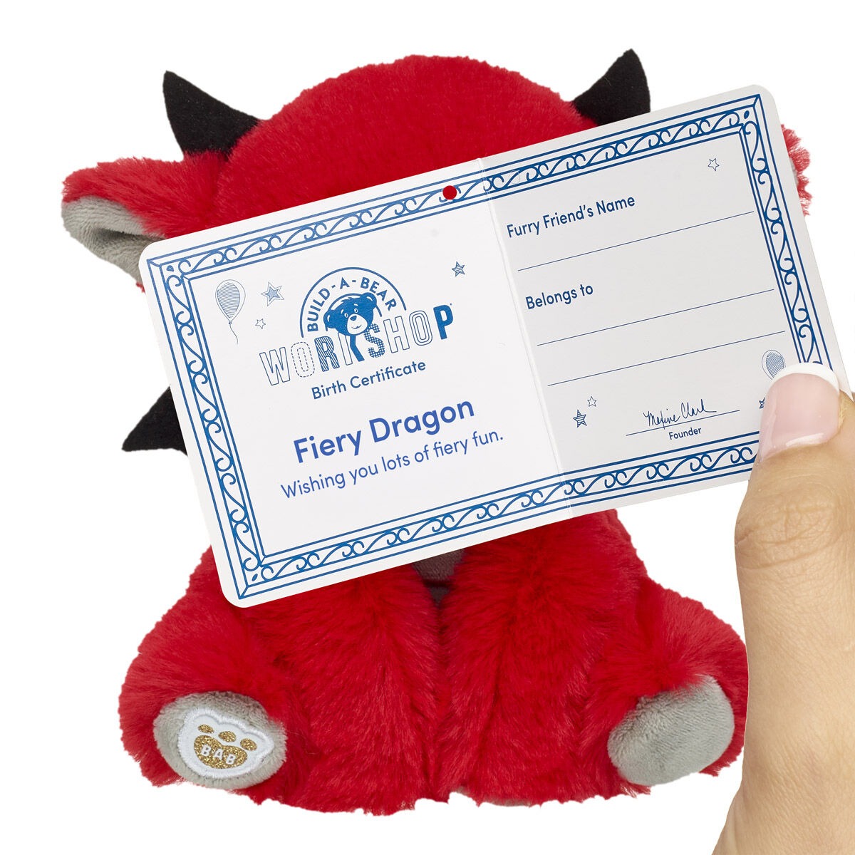 Build-A-Bear Mini Beans Fiery Dragon Plush - Image 3
