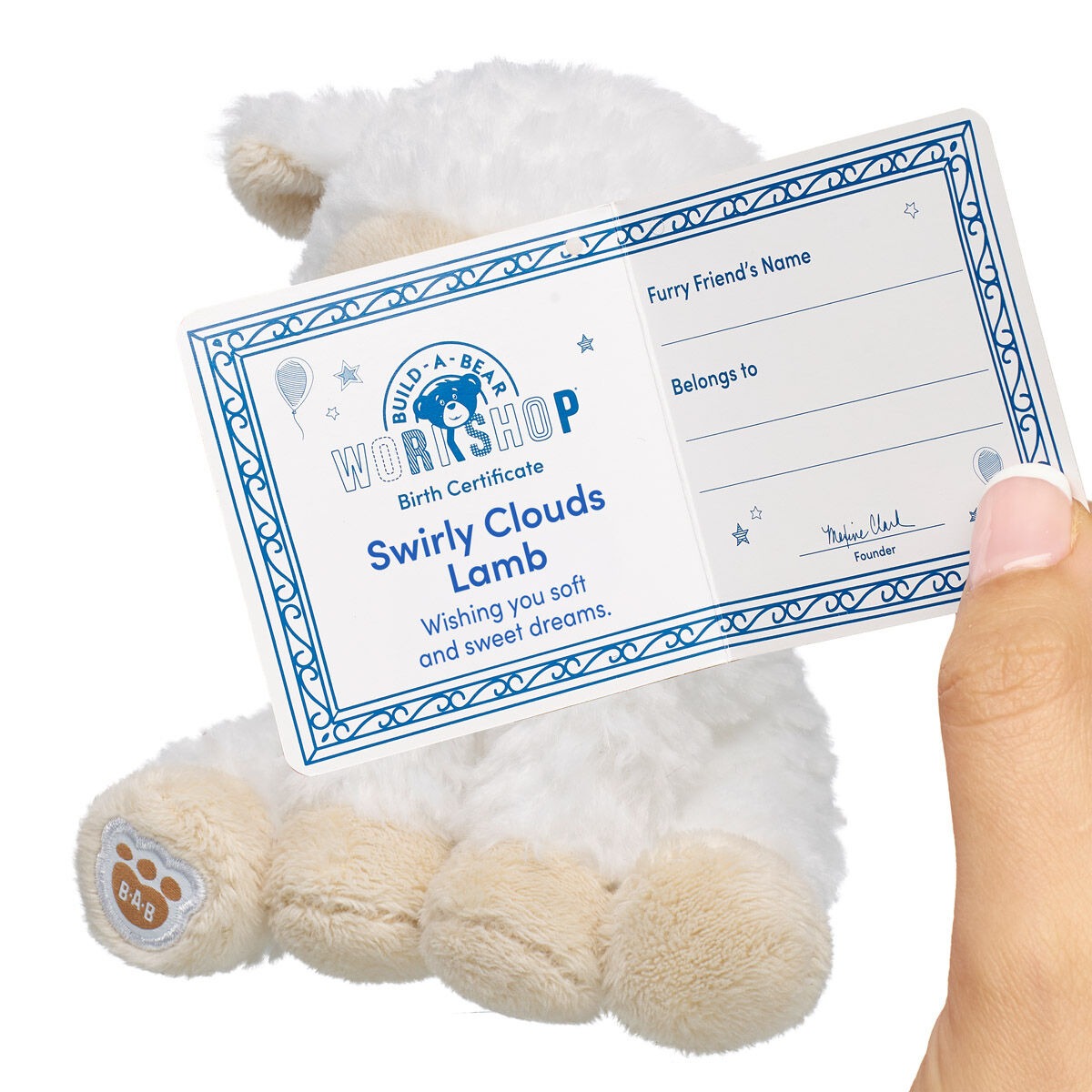 Build-A-Bear Mini Beans Swirly Clouds Lamb Stuffed Animal - Image 3