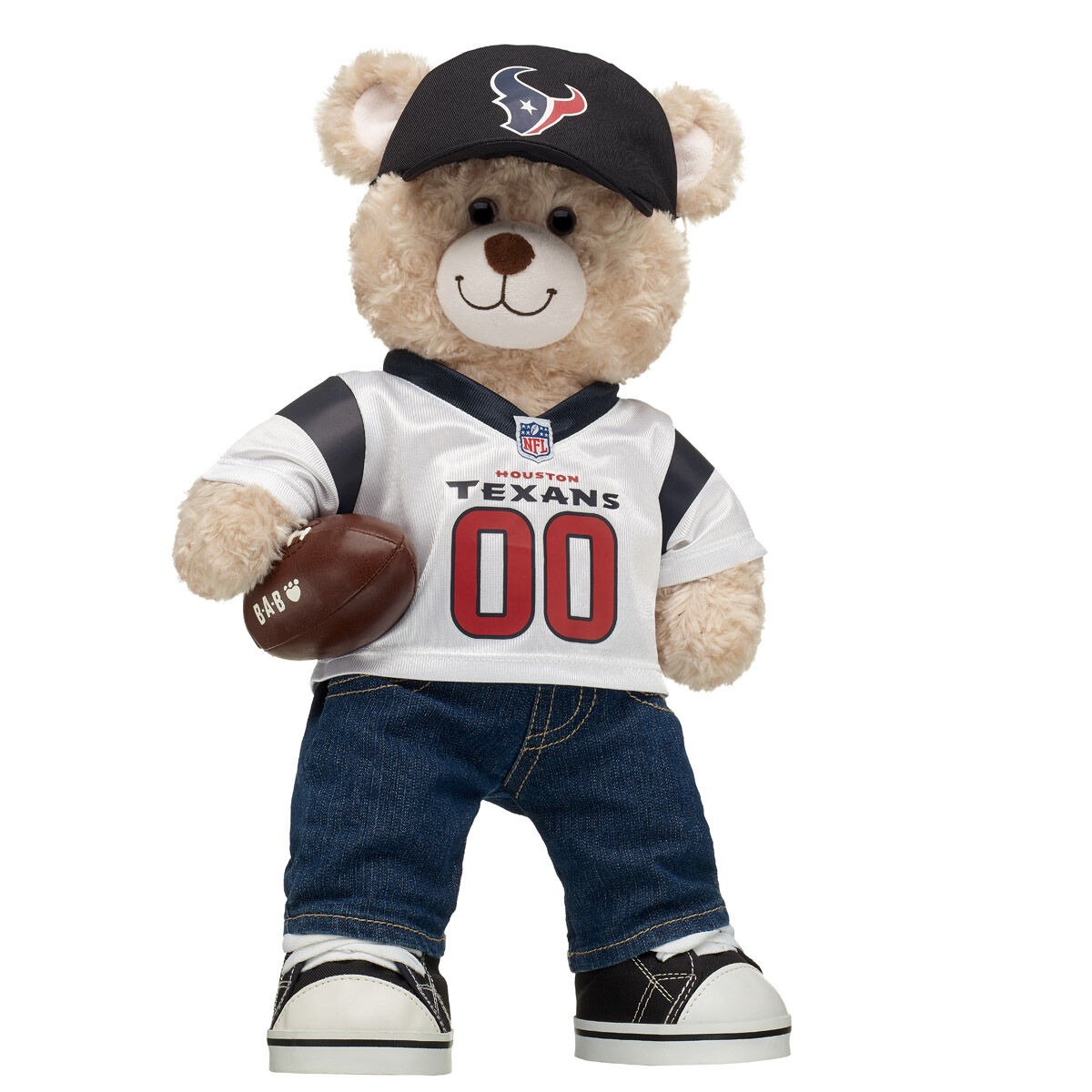Happy Hugs Teddy Bear Houston Texans Fan Hat and Football Gift Set