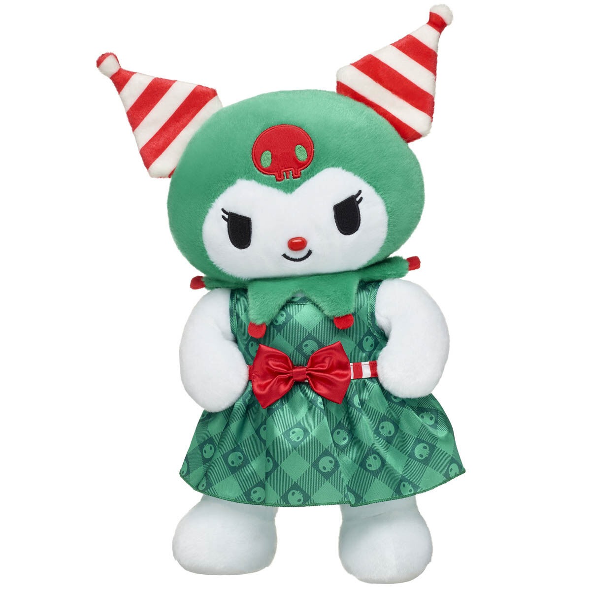 Sanrio Hello Kitty and Friends Candy Cane Kuromi Plush with Holiday Dress