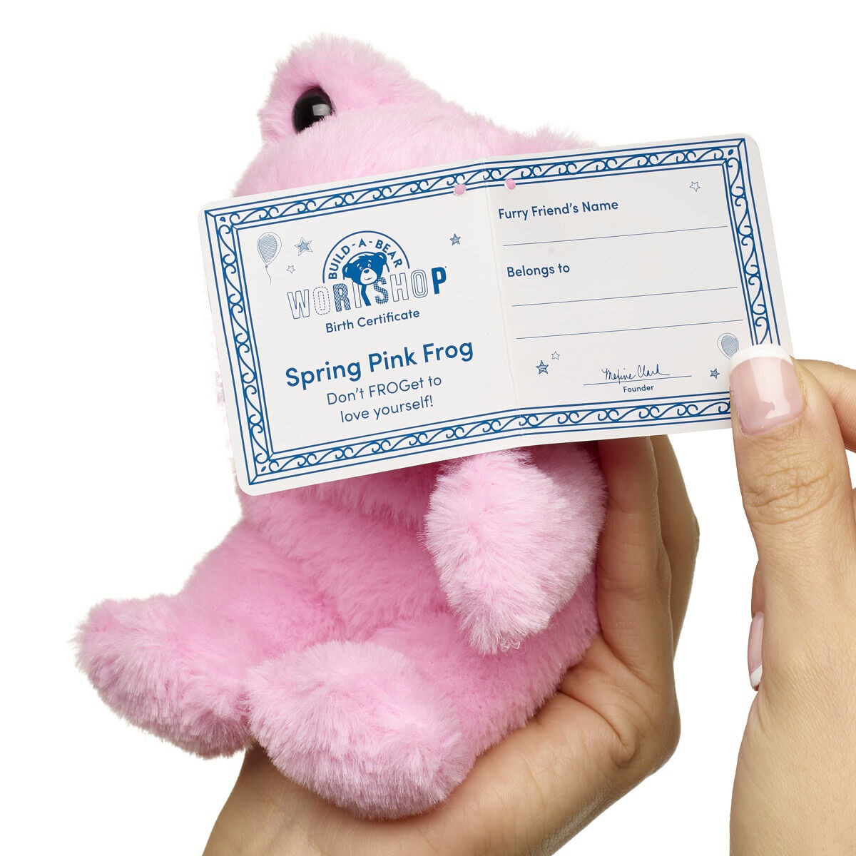Build-A-Bear Mini Beans Spring Pink Frog Stuffed Animal - Image 3