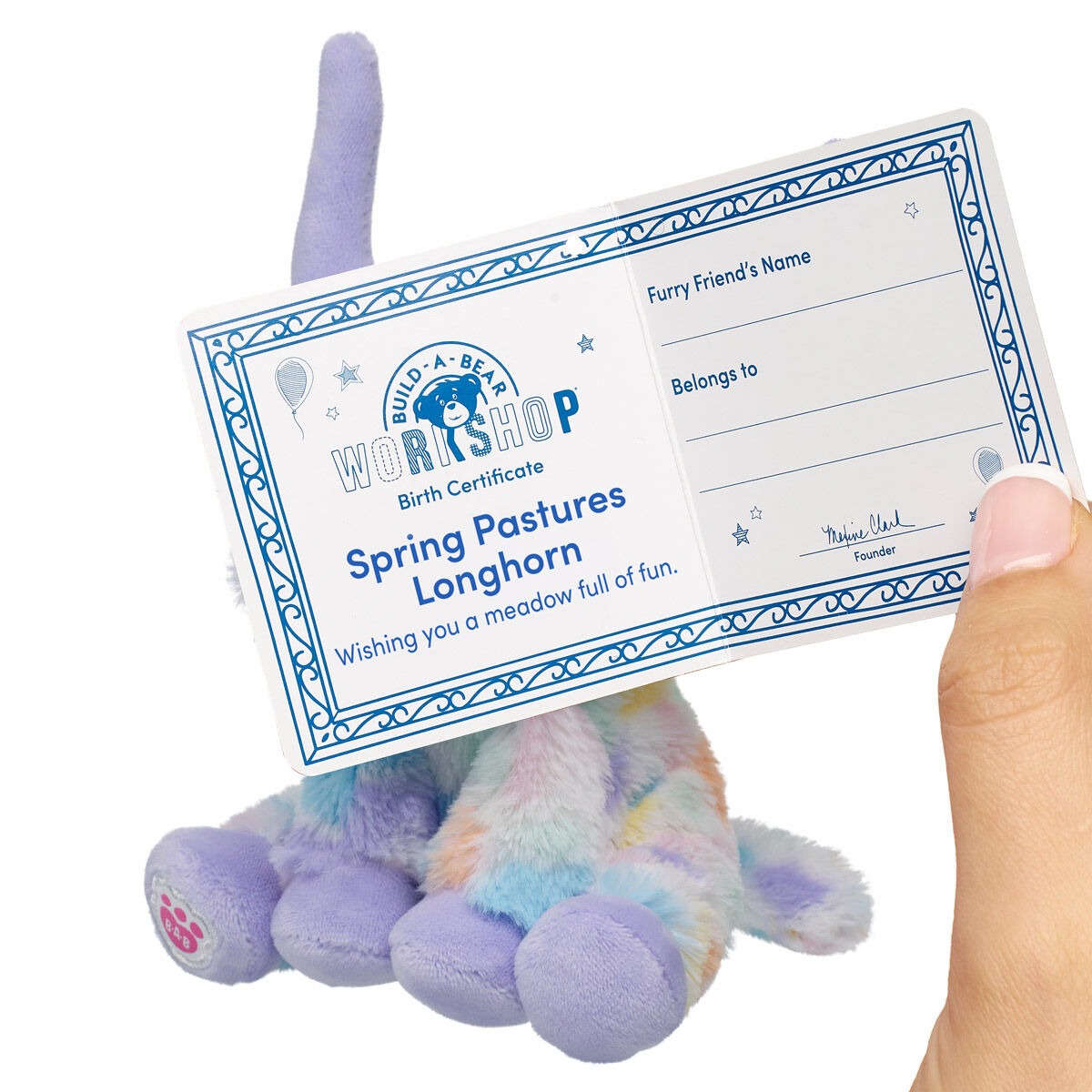 Build-A-Bear Mini Beans Spring Pastures Longhorn Stuffed Animal - Image 3