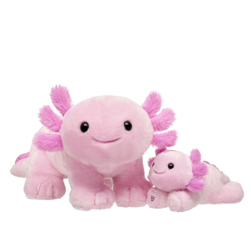 Pink Axolotl Stuffed Animal & Build-A-Bear Mini Beans? Gift Set