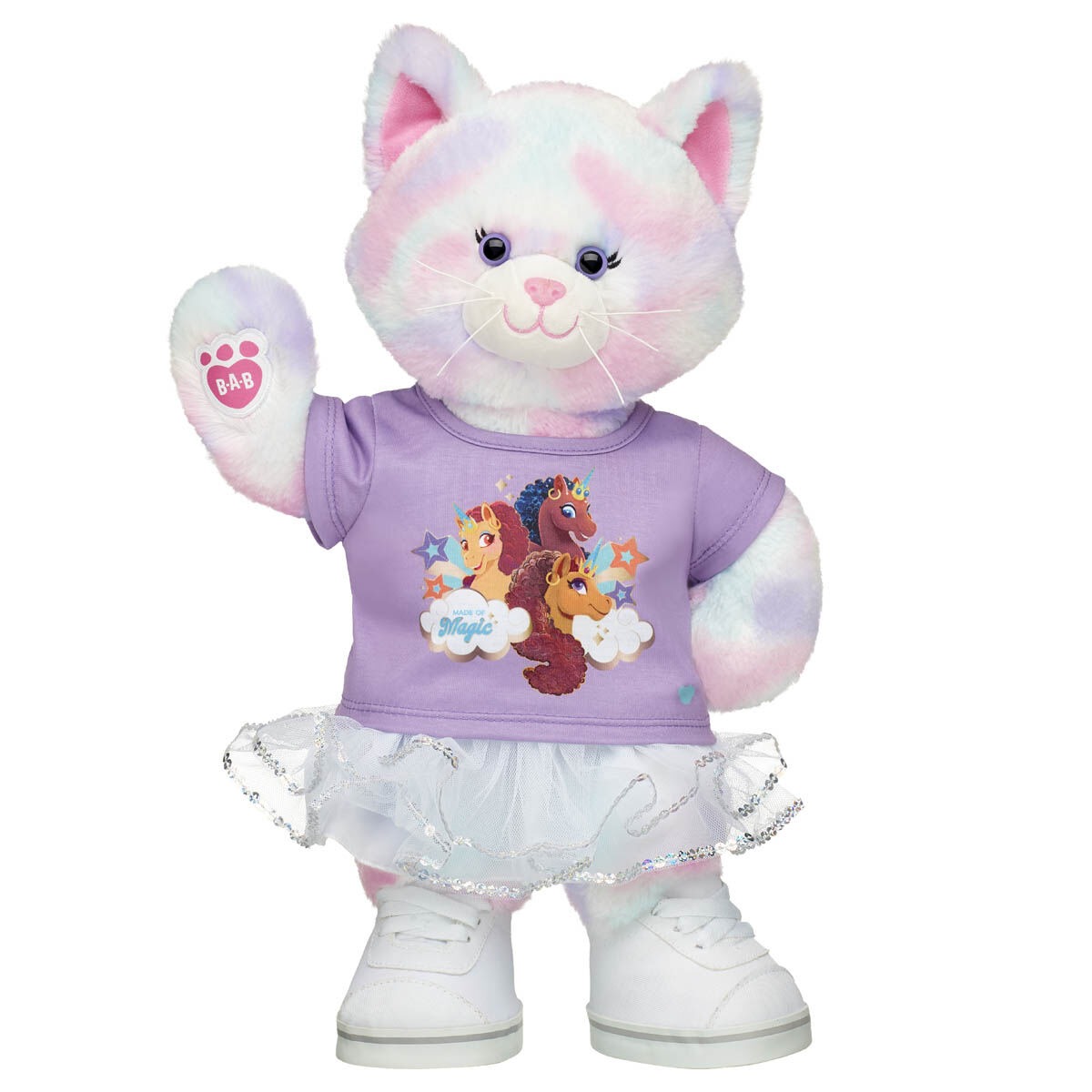 Pastel Swirl Kitty Stuffed Animal Afro Unicorn Gift Set