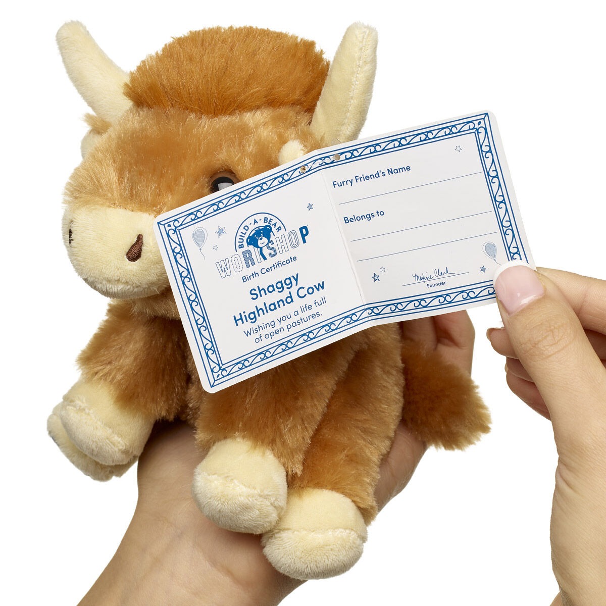 Build-A-Bear Mini Beans Shaggy Highland Cow Stuffed Animal - Image 3