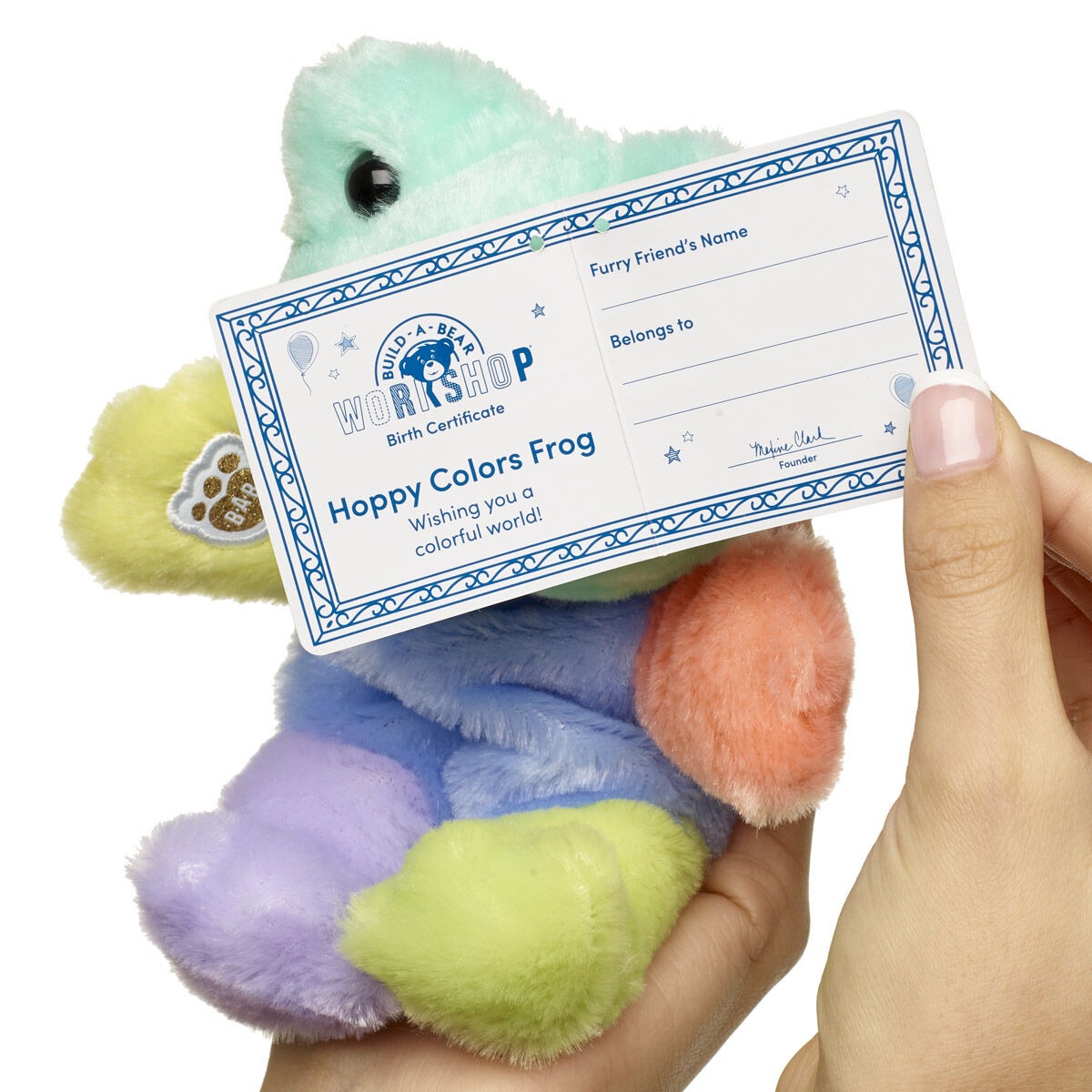 Build-A-Bear Mini Beans Hoppy Colors Frog Stuffed Animal - Image 3