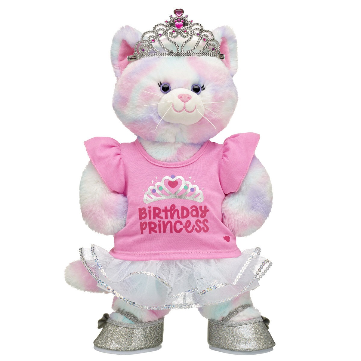 Pastel Swirl Kitty Stuffed Animal Birthday Gift Set