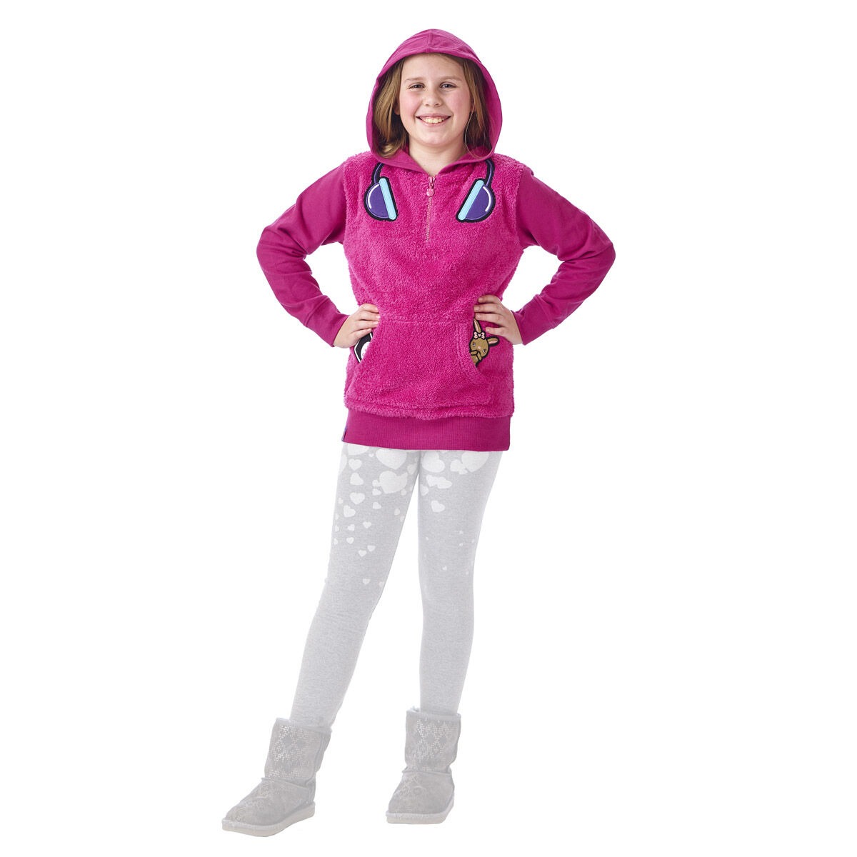 Kabu Pink Half Zip Sherpa Hoodie - Image 3