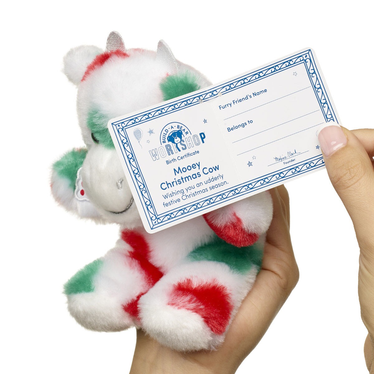 Build-A-Bear Mini Beans Mooey Christmas Cow Stuffed Animal - Image 3