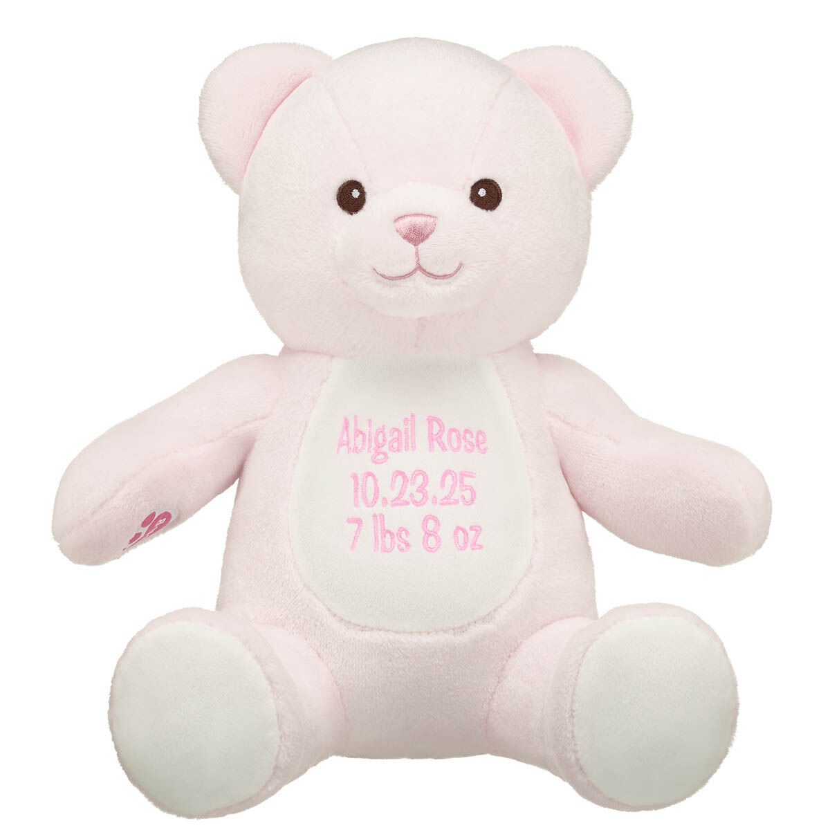Personalized Embroidered Baby Pink Teddy Bear - Image 3