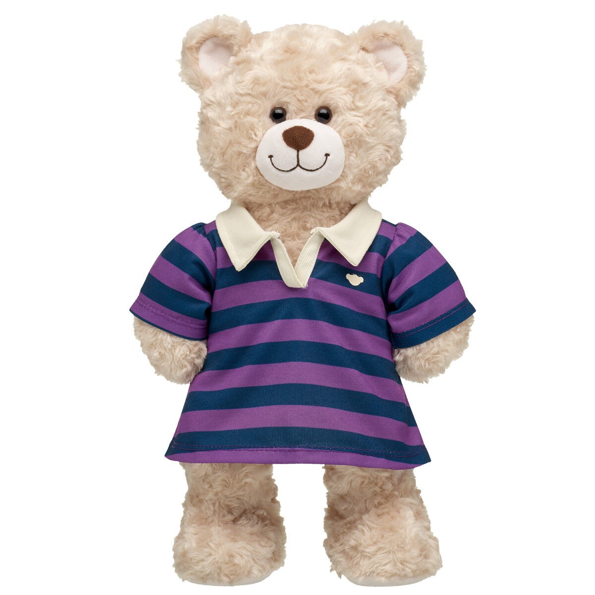Navy and Purple Stripe Polo Dress - Image 3